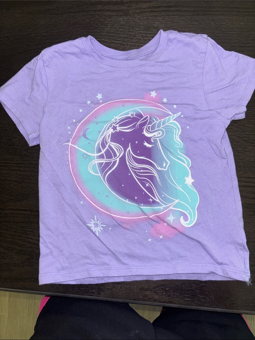 The Children's Place Lilac Unicorn Tee with Pastel Rainbow